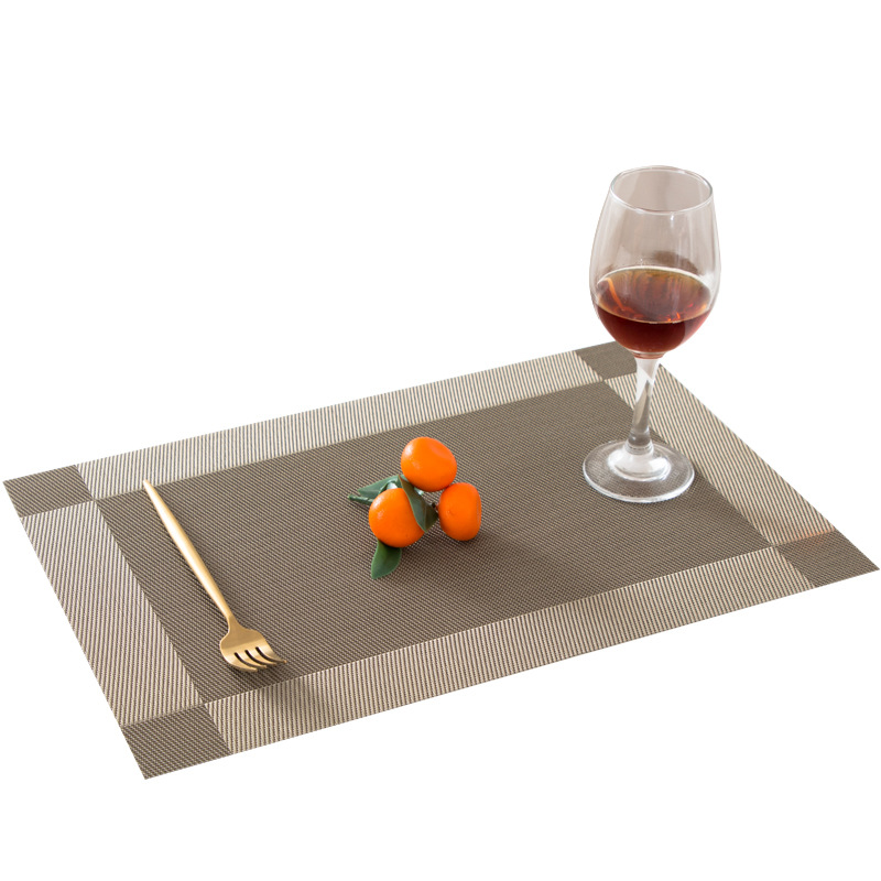 Simple Modern Kitchen Rectangular Nordic Baking Heat-resistant Hotel Bowl Mat BROWN 6Pcs